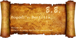 Bogdán Bertilla névjegykártya